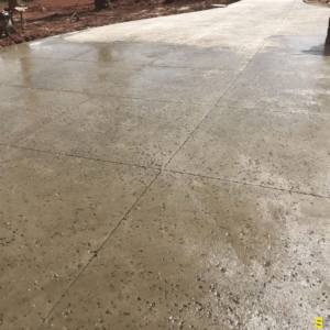 A close up of a drying concrete walkway