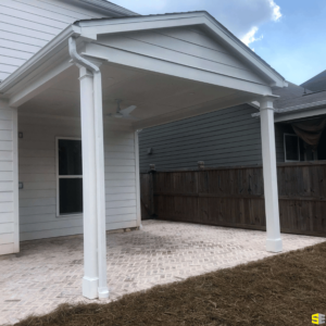 The finished product of a covered patio for a residential home